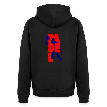 Padel Tennis Conception graphique - Veste à capuche bio Premium Unisexe - noir - Dos - Nico (187cm)