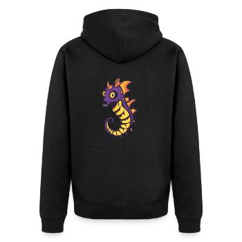 Hippocampe Halloween Bande dessinée drôle - Veste à capuche bio Premium Unisexe - noir - Dos - Nico (187cm)