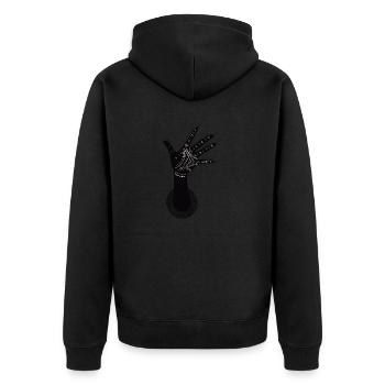Handlesen Spirituell Esoterik Witch Hexe Wicca - Unisex Premium Bio Zip Hoodie - Schwarz - Hinten - Nico (187cm)