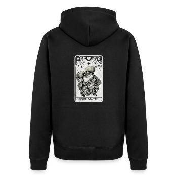 Soul Mates Tarot - Unisex Premium Organic Zip Hoodie - black - Back - Nico (187cm)