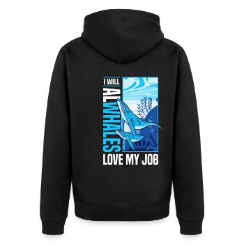 Meeresbiologe - Unisex Premium Bio Zip Hoodie - Schwarz - Hinten - Nico (187cm)