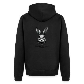 Géométrie du lapin « Nobunny se compare à vous » - Veste à capuche bio Premium Unisexe - noir - Dos - Nico (187cm)