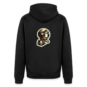 Space girl - Unisex Premium Organic Zip Hoodie - black - Back - Nico (187cm)