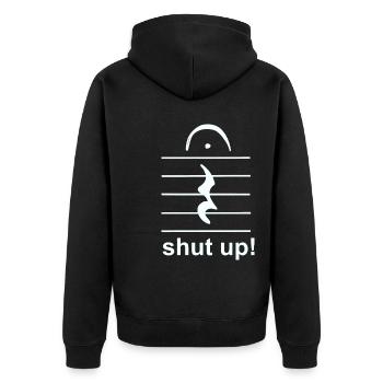 silent music break - Unisex Premium Organic Zip Hoodie - black - Back - Nico (187cm)