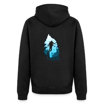 plongee - Veste à capuche bio Premium Unisexe - noir - Dos - Nico (187cm)