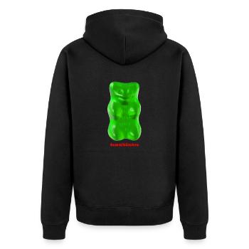 Gummibärchen - Unisex Premium Bio Zip Hoodie - Schwarz - Hinten - Nico (187cm)