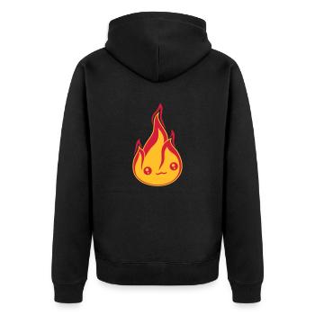 cute face cute little cartoon cartoon fire f - Unisex Premium Organic Zip Hoodie - black - Back - Nico (187cm)