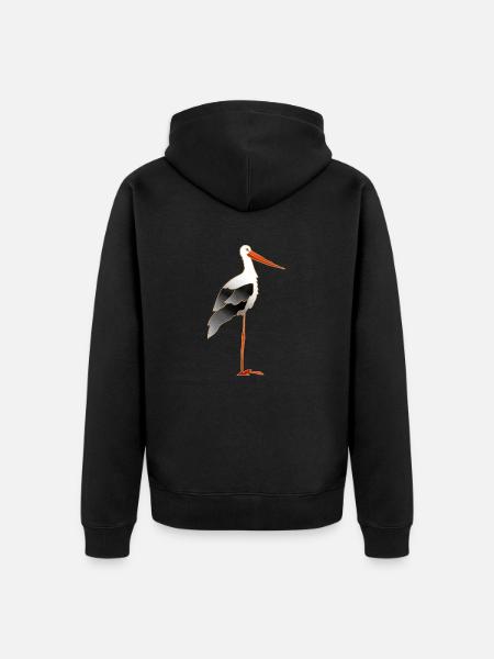 Stork - Unisex Premium Organic Zip Hoodie - black