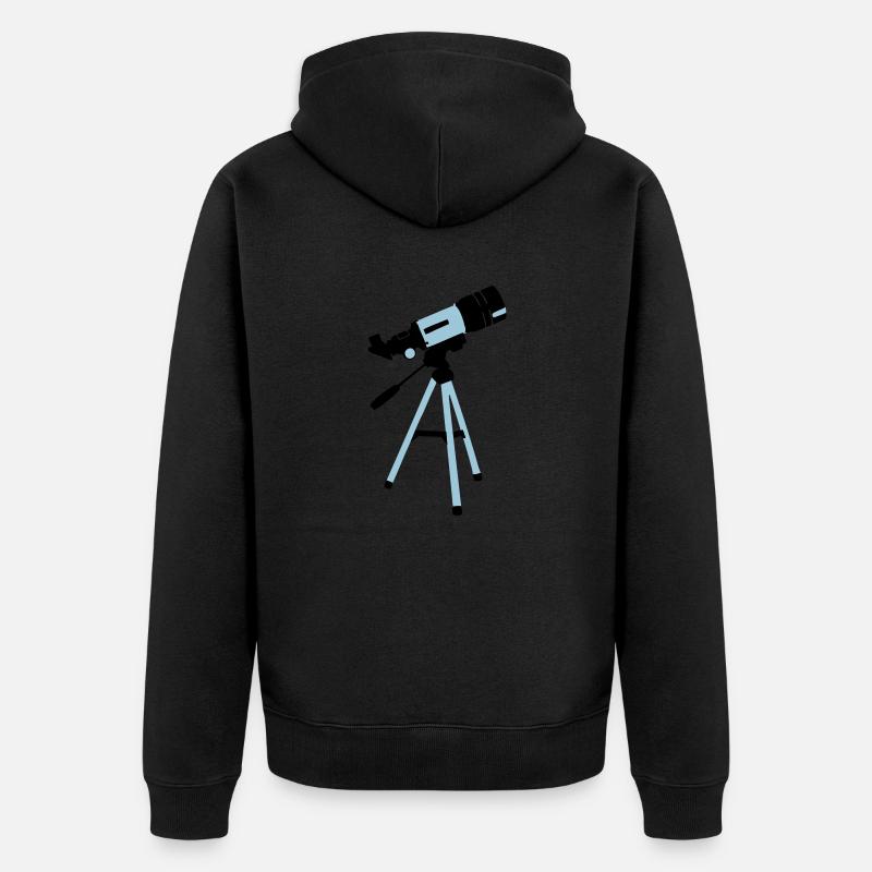 Telescope, Astronomy - télescope - Veste à capuche bio Premium Unisexe - noir