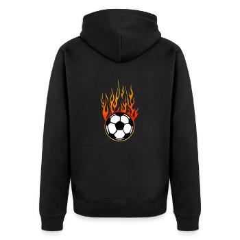 football ball flame flame flame logo - Unisex Premium Organic Zip Hoodie - black - Back - Nico (187cm)