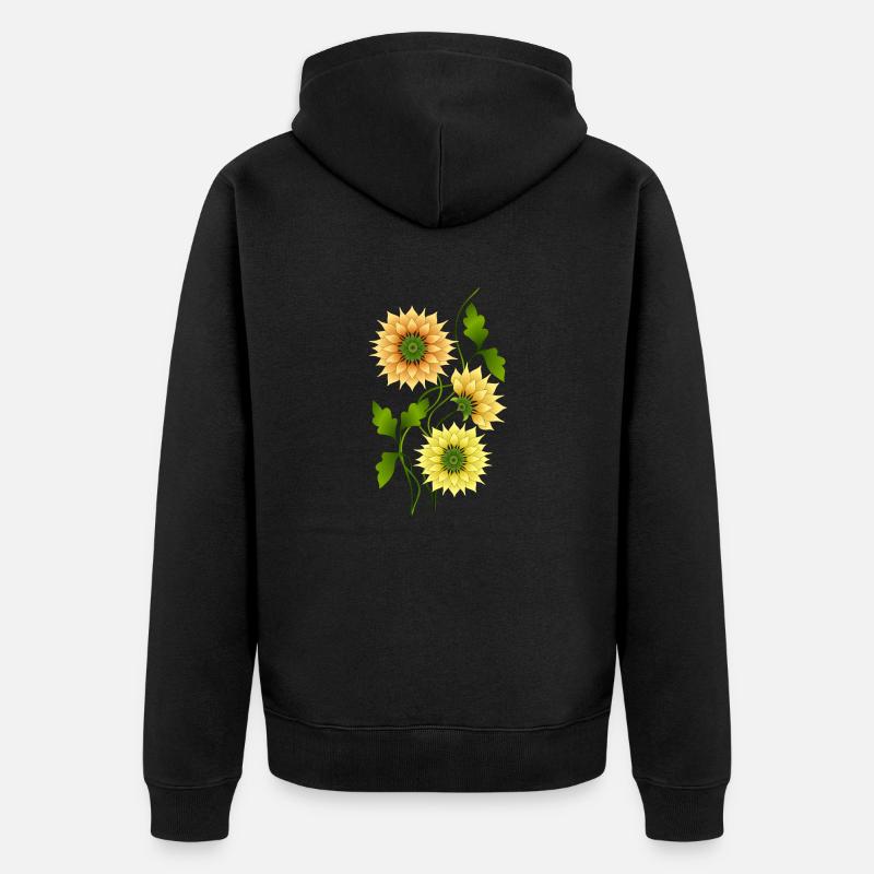Fleurs - Veste à capuche bio Premium Unisexe - noir