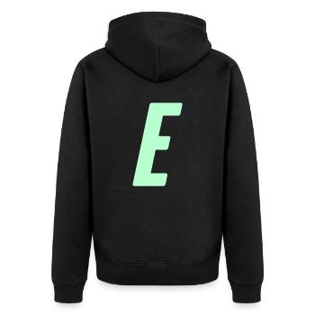 E - Unisex Premium Organic Zip Hoodie - black - Back - Nico (187cm)