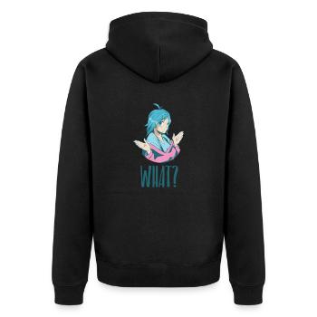 what manga - Unisex Premium Organic Zip Hoodie - black - Back - Nico (187cm)