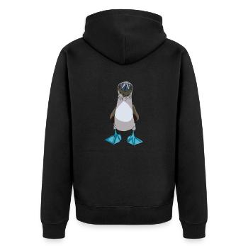 Blue Footed Booby - Unisex Premium Organic Zip Hoodie - black - Back - Nico (187cm)