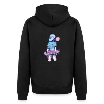 Heart breaker skater girl - Unisex Premium Bio Zip Hoodie - Schwarz - Hinten - Nico (187cm)