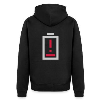 Exclamation point battery no power - Unisex Premium Organic Zip Hoodie - black - Back - Nico (187cm)