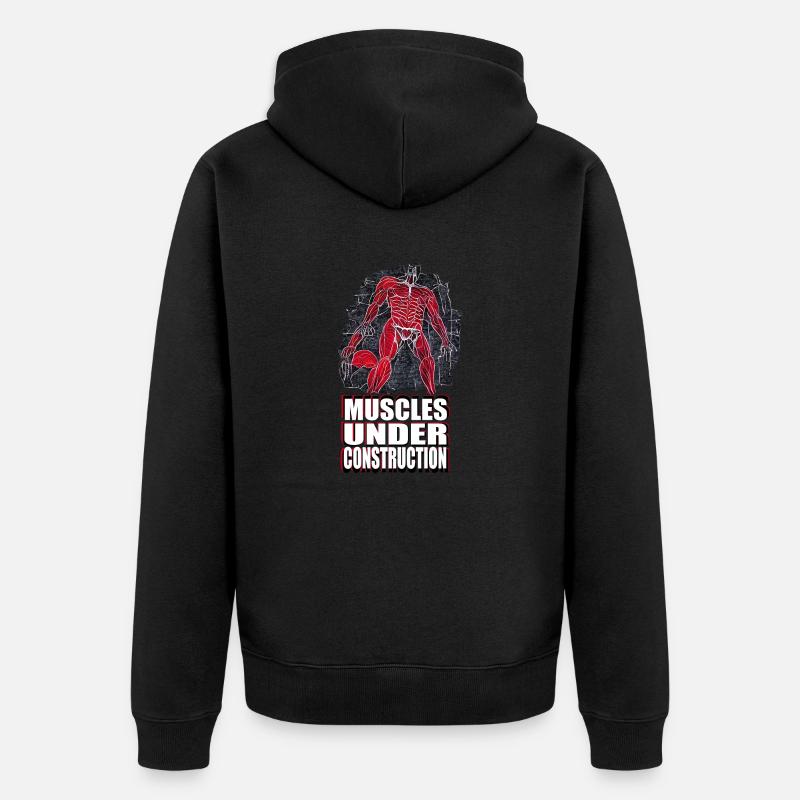 Muscles en construction - Veste à capuche bio Premium Unisexe - noir