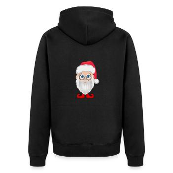 Weihnachtsmann - Unisex Premium Bio Zip Hoodie - Schwarz - Hinten - Nico (187cm)