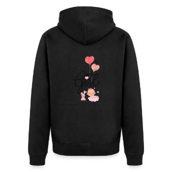 Team Girl Gender Reveal Party Shirts, pr - Unisex Premium Bio Zip Hoodie - Schwarz - Hinten - Nico (187cm)