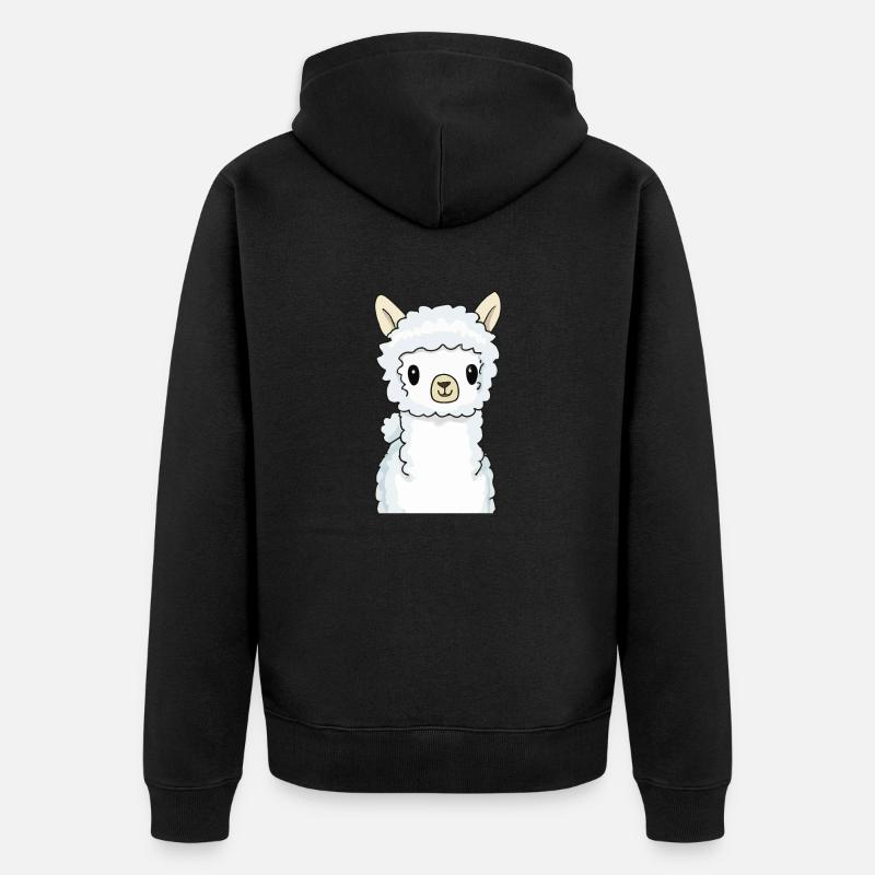 Bébé Lama Bébé Alpaga Drôle - Veste à capuche bio Premium Unisexe - noir