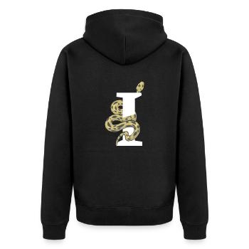 Lettre i serpent - Veste à capuche bio Premium Unisexe - noir - Dos - Nico (187cm)