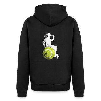 Tennis en fauteuil roulant - Veste à capuche bio Premium Unisexe - noir - Dos - Nico (187cm)
