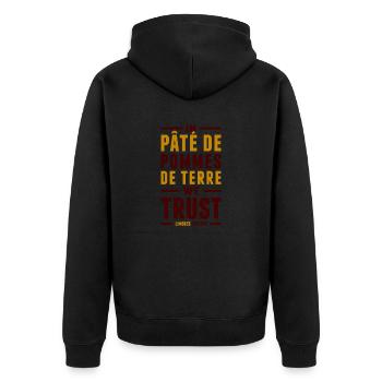 In pâté de pommes de terre we trust - Veste à capuche bio Premium Unisexe - noir - Dos - Nico (187cm)