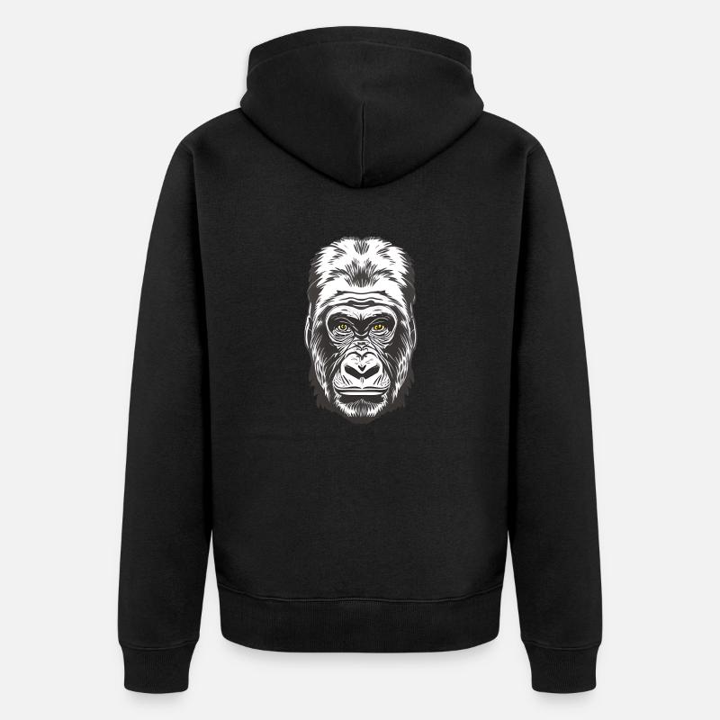 Gorilla - Unisex Premium Bio Zip Hoodie - Schwarz