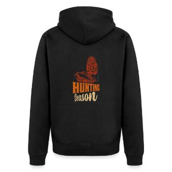 Hunting Season Mycologist Fungus - Unisex Premium Organic Zip Hoodie - black - Back - Nico (187cm)
