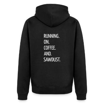 the carpenters hearbeat carpentry carpenter - Unisex Premium Bio Zip Hoodie - Schwarz - Hinten - Nico (187cm)