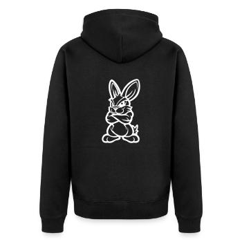 Bunny Comic - Unisex Premium Organic Zip Hoodie - black - Back - Nico (187cm)