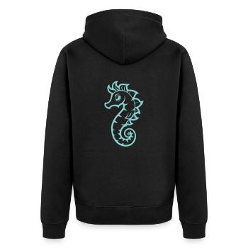 Hippocampe Hippocampe - Veste à capuche bio Premium Unisexe - noir - Dos - Nico (187cm)