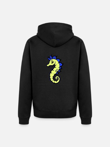 seepferd seepferdchen comic - Unisex Premium Bio Zip Hoodie - Schwarz