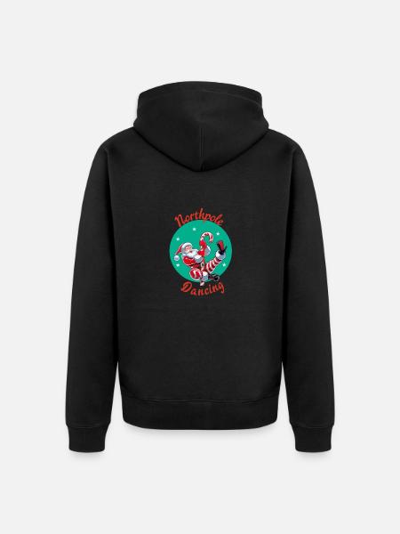 Kerstman paaldansend - Uniseks Premium bio ziphoodie - zwart