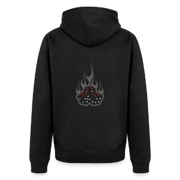 Cubes - Unisex Premium Bio Zip Hoodie - Schwarz - Hinten - Nico (187cm)
