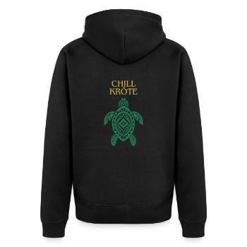 Turtle for Chiller - Unisex Premium Organic Zip Hoodie - black - Back - Nico (187cm)