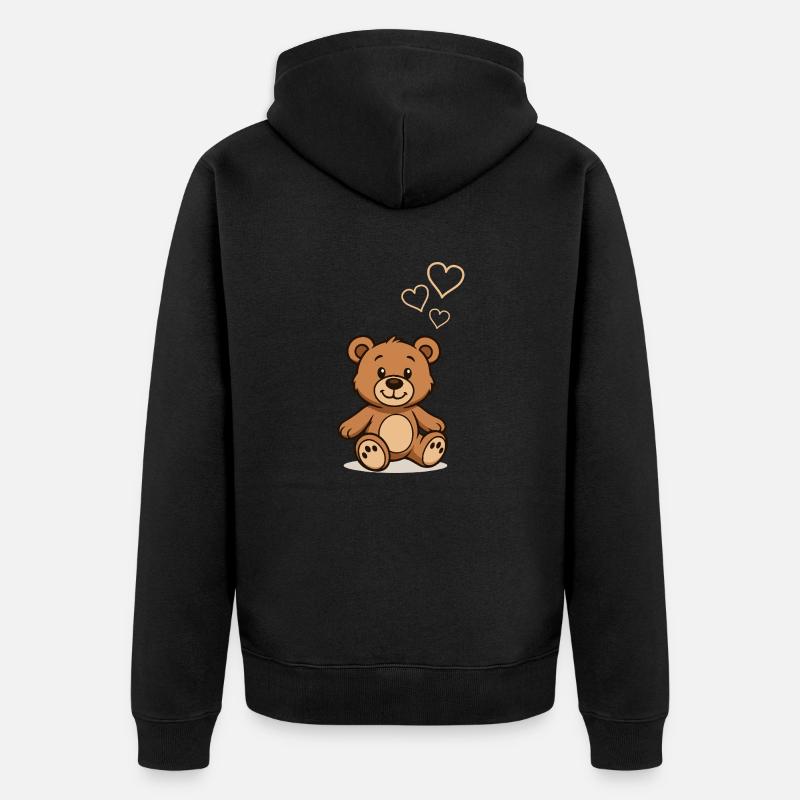 Teddybaer Comic Love - Veste à capuche bio Premium Unisexe - noir