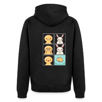 Conception de de lapin pour les propriétaires d’animaux de compagnie de lapin - Veste à capuche bio Premium Unisexe - noir - Dos - Nico (187cm)