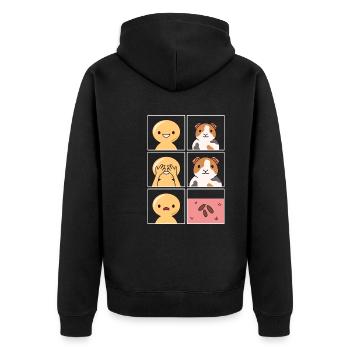 Guinea Pig Poop Design for Guinea Pig Fan - Unisex Premium Organic Zip Hoodie - black - Back - Nico (187cm)