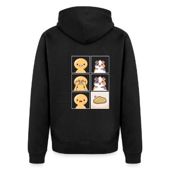 Guinea Pig Pee Design pour les propriétaires de cochons d’Inde - Veste à capuche bio Premium Unisexe - noir - Dos - Nico (187cm)