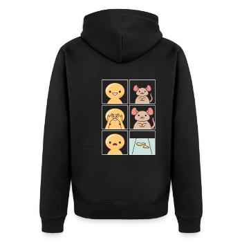Rat Pee Design pour Rat Holder - Veste à capuche bio Premium Unisexe - noir - Dos - Nico (187cm)