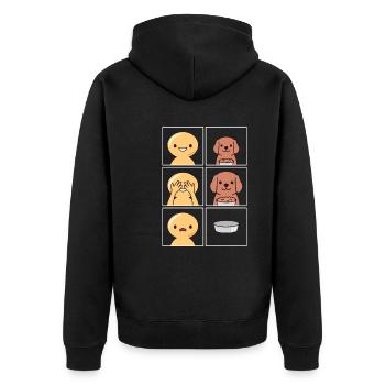 Dog Eats Fast Design for Dog Owners - Unisex Premium Organic Zip Hoodie - black - Back - Nico (187cm)