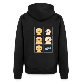 Dog Destroying Shows Design for Dog Owners - Unisex Premium Organic Zip Hoodie - black - Back - Nico (187cm)
