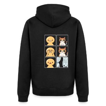 Conception de rideaux détruits pour chats - Veste à capuche bio Premium Unisexe - noir - Dos - Nico (187cm)