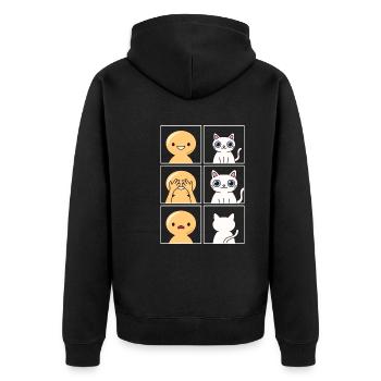 Un chat ignore la conception humaine pour les propriétaires de chats - Veste à capuche bio Premium Unisexe - noir - Dos - Nico (187cm)