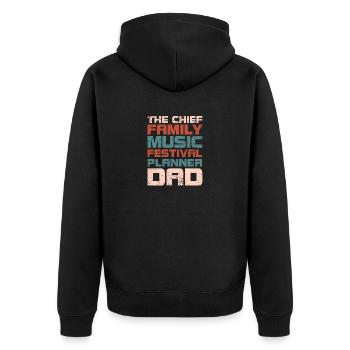 Le planificateur en chef du festival de musique familiale papa - Veste à capuche bio Premium Unisexe - noir - Dos - Nico (187cm)