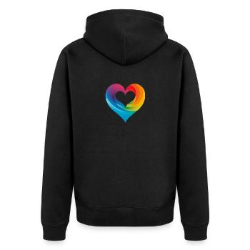 Amour pour la communauté LGBTQIA+ - Veste à capuche bio Premium Unisexe - noir - Dos - Nico (187cm)