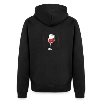 LIFE IS TOO SHORT TO DRINK BAD VINO - Unisex Premium Bio Zip Hoodie - Schwarz - Hinten - Nico (187cm)