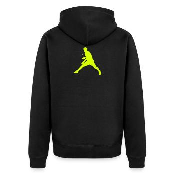 Tischtennisspieler (Vektor) - Unisex Premium Bio Zip Hoodie - Schwarz - Hinten - Nico (187cm)