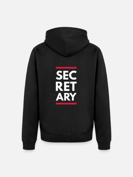Secretary (Lines) - Unisex Premium Organic Zip Hoodie - black